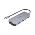 UNITEK D1026B dokovací stanice/replikátor portů USB 3.2 Gen 1 (3.1 Gen 1) Type-C Šedá