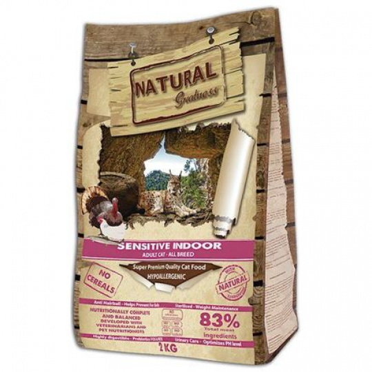 Natural Greatness Sensitive Indoor Cat Recipe /kuře,krůta/ 2 kg