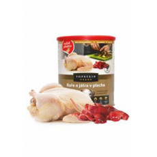 Topstein Kuře s játry v plechu 800g Topstein Kuře s játry v plechu 800g