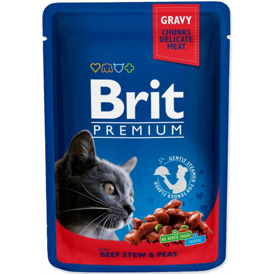 BRIT Premium Cat Beef Stew&Peas - mokré krmivo pro kočky - 100g