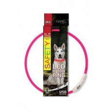 Obojek DOG FANTASY světelný USB růžový 65cm 1ks Obojek DOG FANTASY světelný USB růžový 65cm 1ks