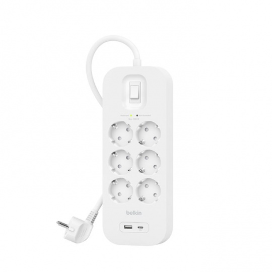 Belkin Connect Bílá 6 AC zásuvky / AC zásuvek 2 m