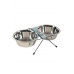 Miska nerez stojan+ 2 misky pes STEEL 0,35l Zolux