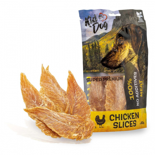 KIDDOG SUPER PREMIUM 100 % kuřecí prsa, sušené filety 80 g KIDDOG SUPER PREMIUM 100 % kuřecí prsa, sušené filety 80 g