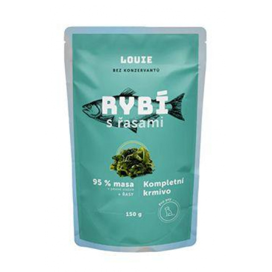 Louie Dog kapsa Rybí s řasami 150g