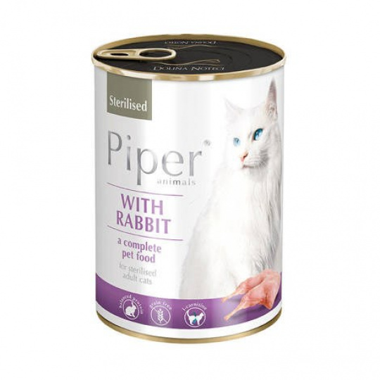 PIPER Sterilised Rabbit - mokré krmivo pro kočky - 400g