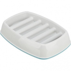 Miska k pomalému krmení, design mříž, 0,25l/21 ×14 cm, plast/TPR, šedá Miska k pomalému krmení, design mříž, 0,25l/21 ×14 cm, plast/TPR, šedá