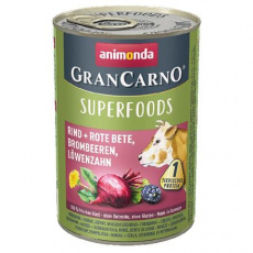 GRANCARNO Superfoods hovězí,čv.řepa,ostružiny,pampeliška 400 g pro psy GRANCARNO Superfoods hovězí,čv.řepa,ostružiny,pampeliška 400 g pro psy