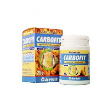 Carbofit aktivované dřevěné uhlí 25g ČÁRKLL Carbofit aktivované dřevěné uhlí 25g ČÁRKLL