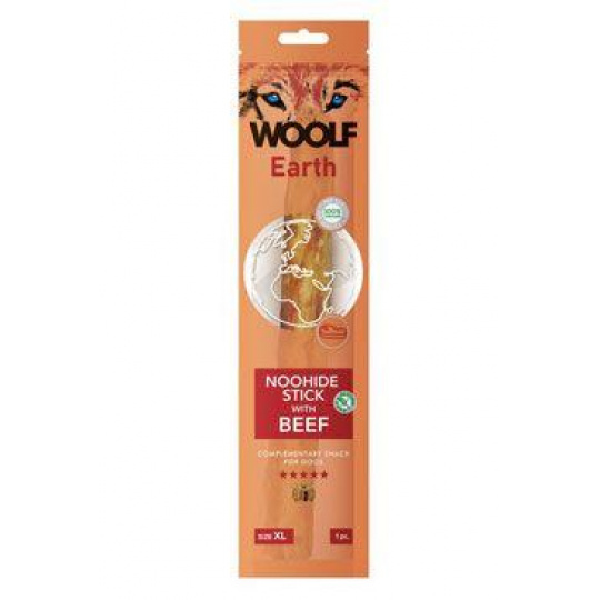 WOOLF Earth poch. NooHide XL Stick with Beef 85g