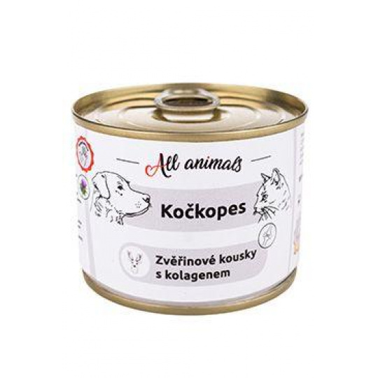 All Animals kočkopes konz. Zvěřinové kousky s kol.200g