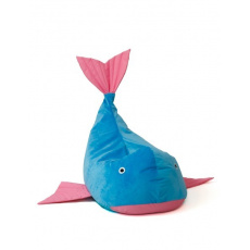 Sako taška pouffe Whale modro-růžová L 110 x 80 cm