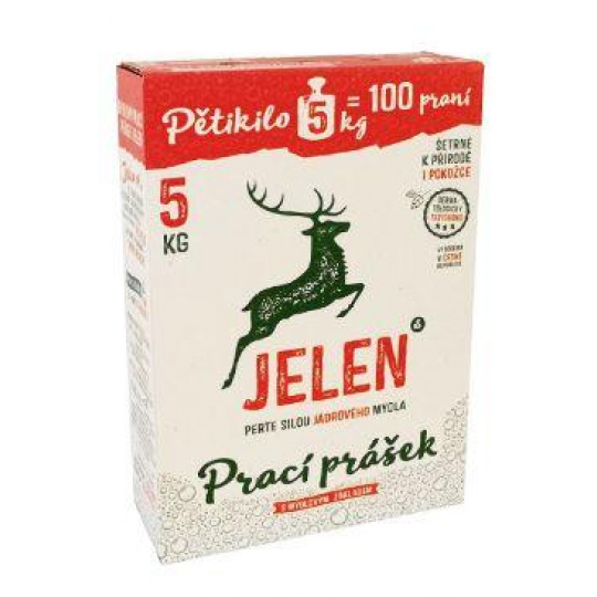 Prací prášek Jelen 100praní, 5kg BOX