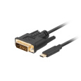 Lanberg CA-CMDV-10CU-0005-BK adaptér k video kabelům 0,5 m USB typu C DVI-D Černá