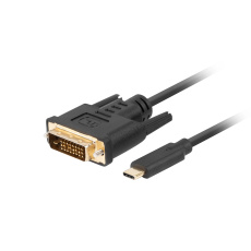 Lanberg CA-CMDV-10CU-0005-BK adaptér k video kabelům 0,5 m USB typu C DVI-D Černá