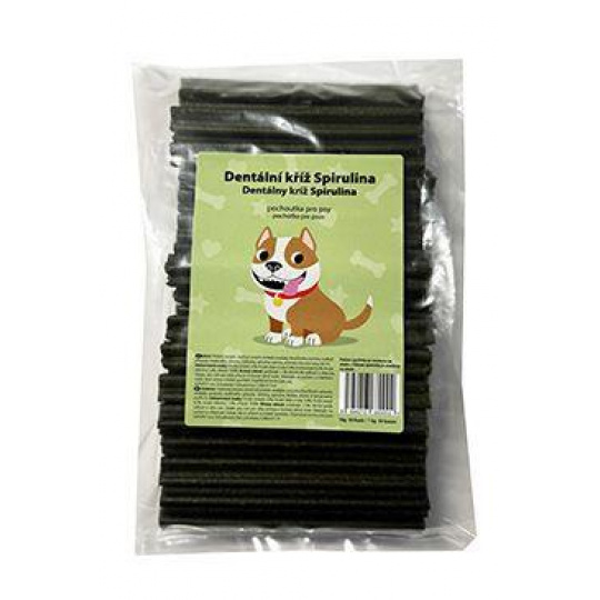Pochoutka Dentální kříž Spirulina 12,5cm 50ks