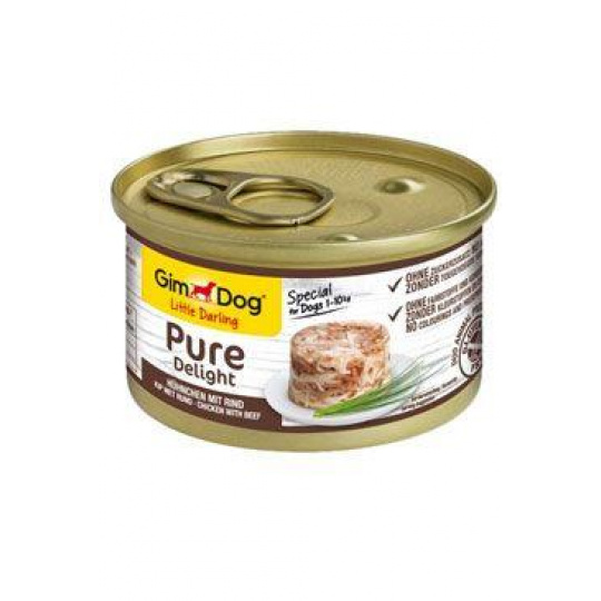 GimDog Pure Delight konz. kuře s hovězím 85g