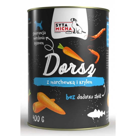 SYTA MICHA Cod with carrot and krill - mokré krmivo pro psy - 400g