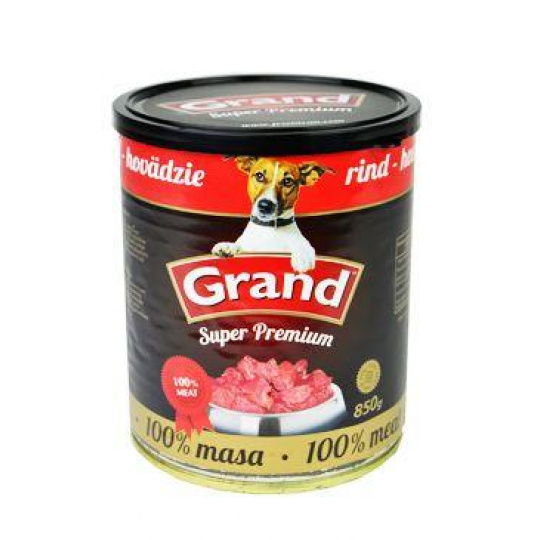 GRAND Dog konz. SuperPremium hovězí 850g
