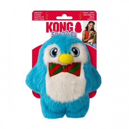 Hračka Kong Dog Holiday KONG Holiday Snuzzles Penguin,plyš,modrá S