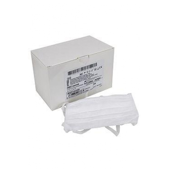 Ústenka jednorázová třívrstvá bílá s úvazky 50ks