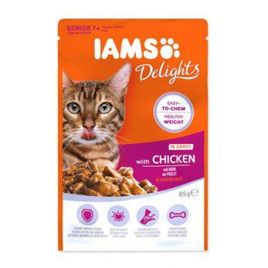 Iams Cat Senior Delights kapsa Chicken in gravy 85g