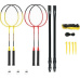 Badmintonová sada NILS NRZ264 ALUMINIUM 4 rakety, 3 péřové šipky, síť 600x60cm, kufr