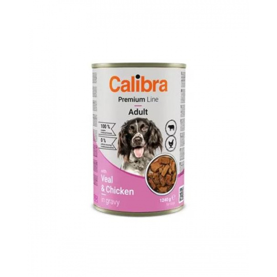 Calibra KONZERVA dog Adult Premium Telacia & kura 1240 g