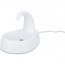 Fontána na vodu s oblým kohoutkem, 2,5 l/25 × 24,5 × 35 cm, plast, bílá