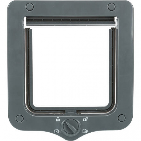 Průchozí dvířka pro kočku, 4-cestná, 20x22cm, šedá Průchozí dvířka pro kočku, 4-cestná, 20x22cm, šedá