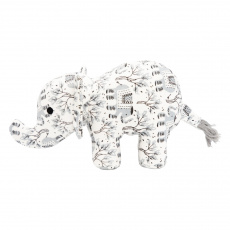 Slon 23 cm, látková robustní hračka pro psy, bílá s potiskem, HipHop Dog