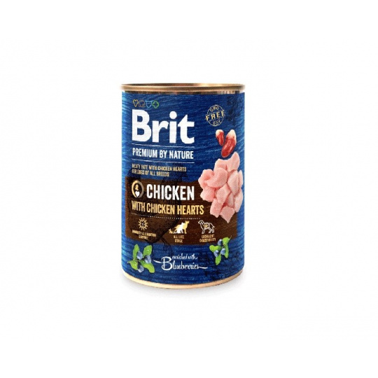 BRIT Premium By Nature Chicken and Hearts - vlhké krmivo pro psy - 400 g