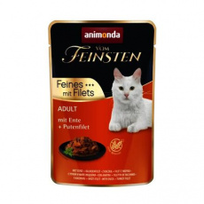 Vom Feinsten Adult FEINES m.Fillets - kachna + krůtí filet, kapsička pro kočky 85 g Vom Feinsten Adult FEINES m.Fillets - kachna + krůtí filet, kapsička pro kočky 85 g