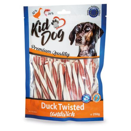 KIDDOG kachní sendvič s treskou kroucený 250 g