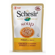 Schesir Cat kapsa Adult Soup kuře/dýně 85g Schesir Cat kapsa Adult Soup kuře/dýně 85g