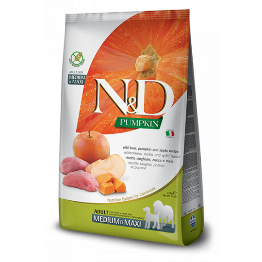 N&D Pumpkin DOG Adult M/L Boar & Apple 12kg