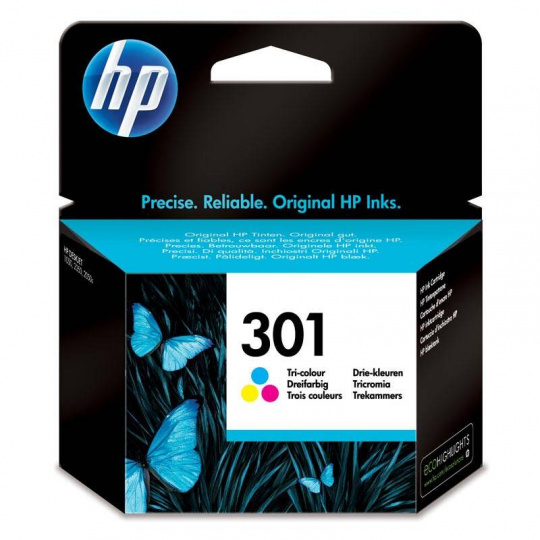 HP 301 Tříbarevná originální inkoustová kazeta