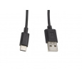 LANBERG KABEL USB 2.0 TYP-C(M)-AM 1M, ČERNÝ