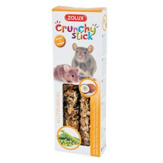 Pochoutka CRUNCHY STICK myš kokos/hrách Zolux
