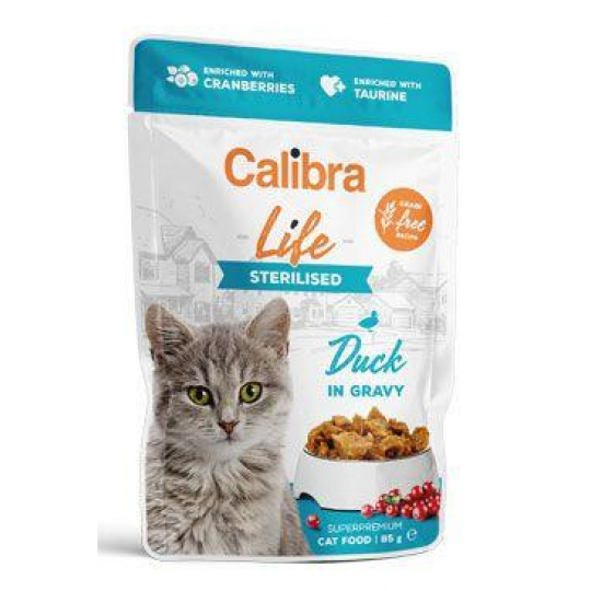 Calibra Cat Life kapsa Sterilised Duck in gravy 85g Calibra Cat Life kapsa Sterilised Duck in gravy 85g