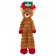 Hračka KONG Holiday Shakers™ Crumples Reindeer Red XL s pískatkom, polyester