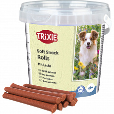 Soft Snack Happy Rolls - tyčinky s lososem, kyblík 500 g Soft Snack Happy Rolls - tyčinky s lososem, kyblík 500 g