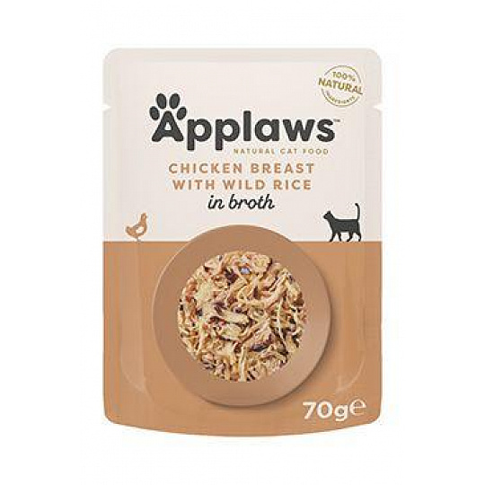 Applaws Cat kapsa Adult Broth kuř.prsa s div.rýží 70g