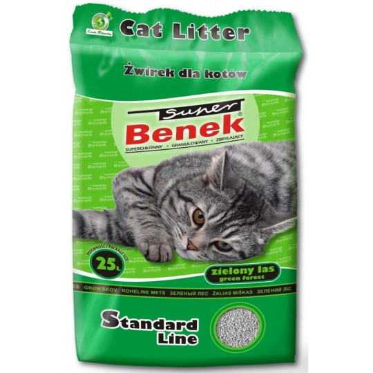 Certech Super Benek Standard Zelený les - Hrudkující stelivo pro kočky 25 l (20 kg)