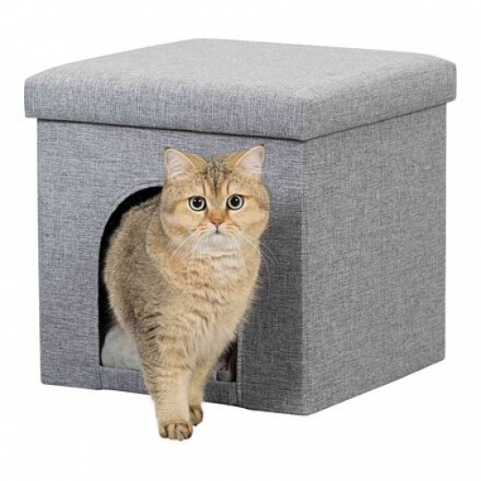 ALOIS taburet jeskyně, tkaná textilie 38x40x38 cm šedý ALOIS taburet jeskyně, tkaná textilie 38x40x38 cm šedý