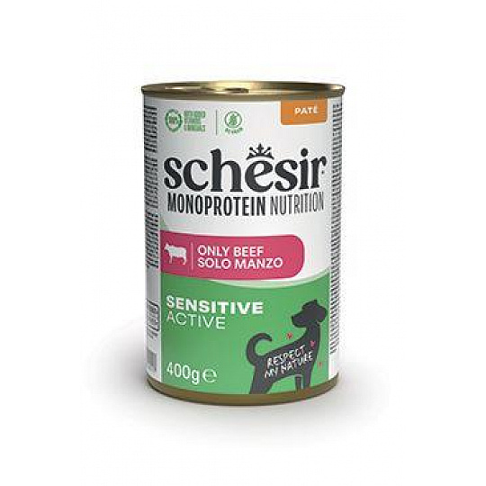 Schesir Dog konz.Monoprotein Active Hovädzie paté 400g