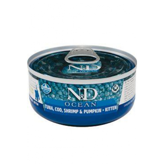 N&D CAT OCEAN Kitten Tuna & Cod & Shrimp & Pumpkin 70g N&D CAT OCEAN Kitten Tuna & Cod & Shrimp & Pumpkin 70g