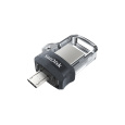 SanDisk Ultra Dual m3.0 USB paměť 128 GB USB Type-A / Micro-USB 3.2 Gen 1 (3.1 Gen 1) Černá, Stříbrná, Průhledná