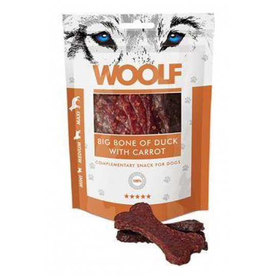 WOOLF Classic poch. Big Bone of Duck with Carrot 100g