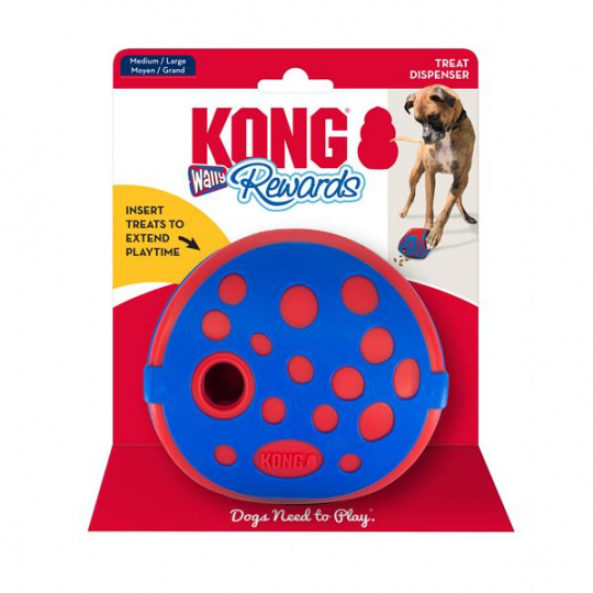 Hračka Kong Dog Rewards WALLY  plniaca, červená/modrá, guma termoplastická,M/L